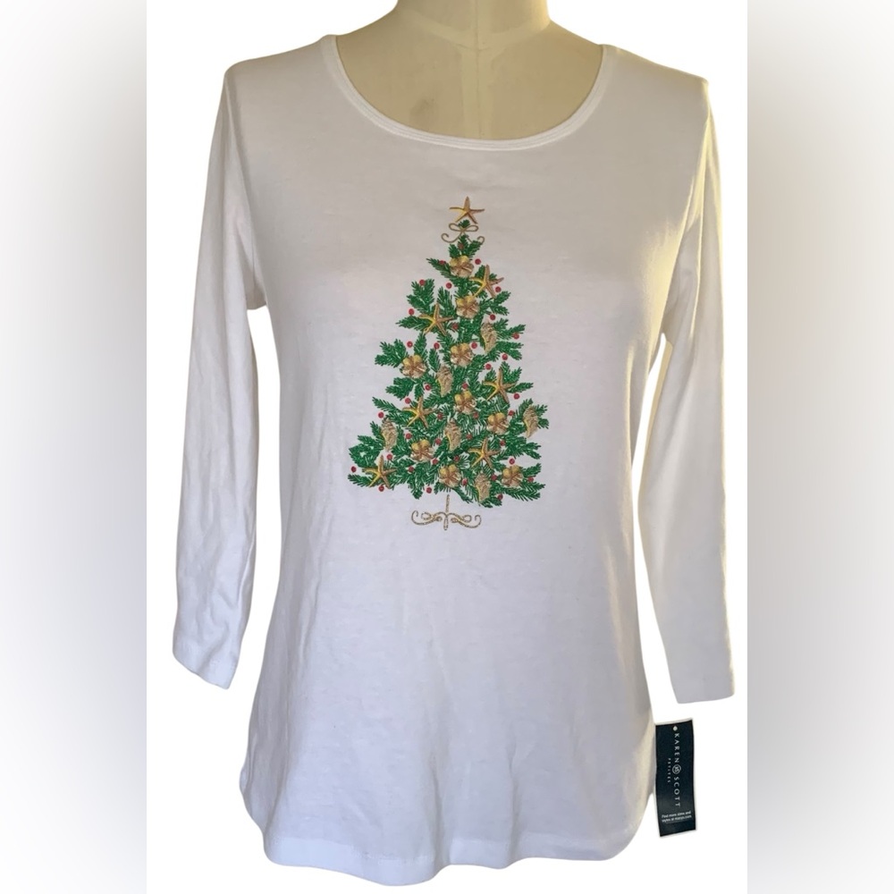 Karen Scott Petites PS Christmas Tree Graphic Top